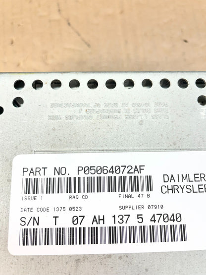 2005 2008 Jeep Dodge Chrysler Screen Display CD Player Satellite Radio AC4892 DG7