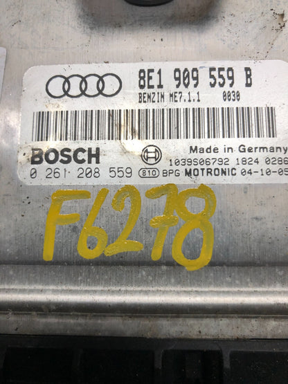 2002 to 2006 Audi A4 3.0L Engine Computer ECM 8E1909559B F6278 PS4