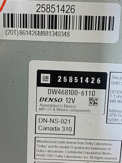 2008 to 2012 Cadillac SRX CTS Audio Radio Screen Display Player AG5995 DG6