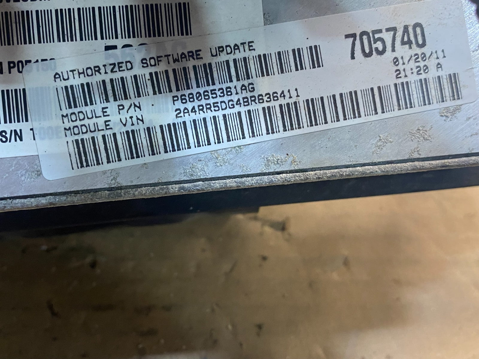 2011 Dodge Grand Caravan Town & Country ECU Engine Computer AD7647 DG2