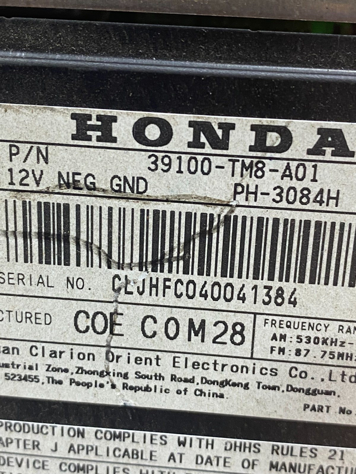 2010 to 2011 Honda Insight Navigation GPS Screen Display Radio AD1566 DG6