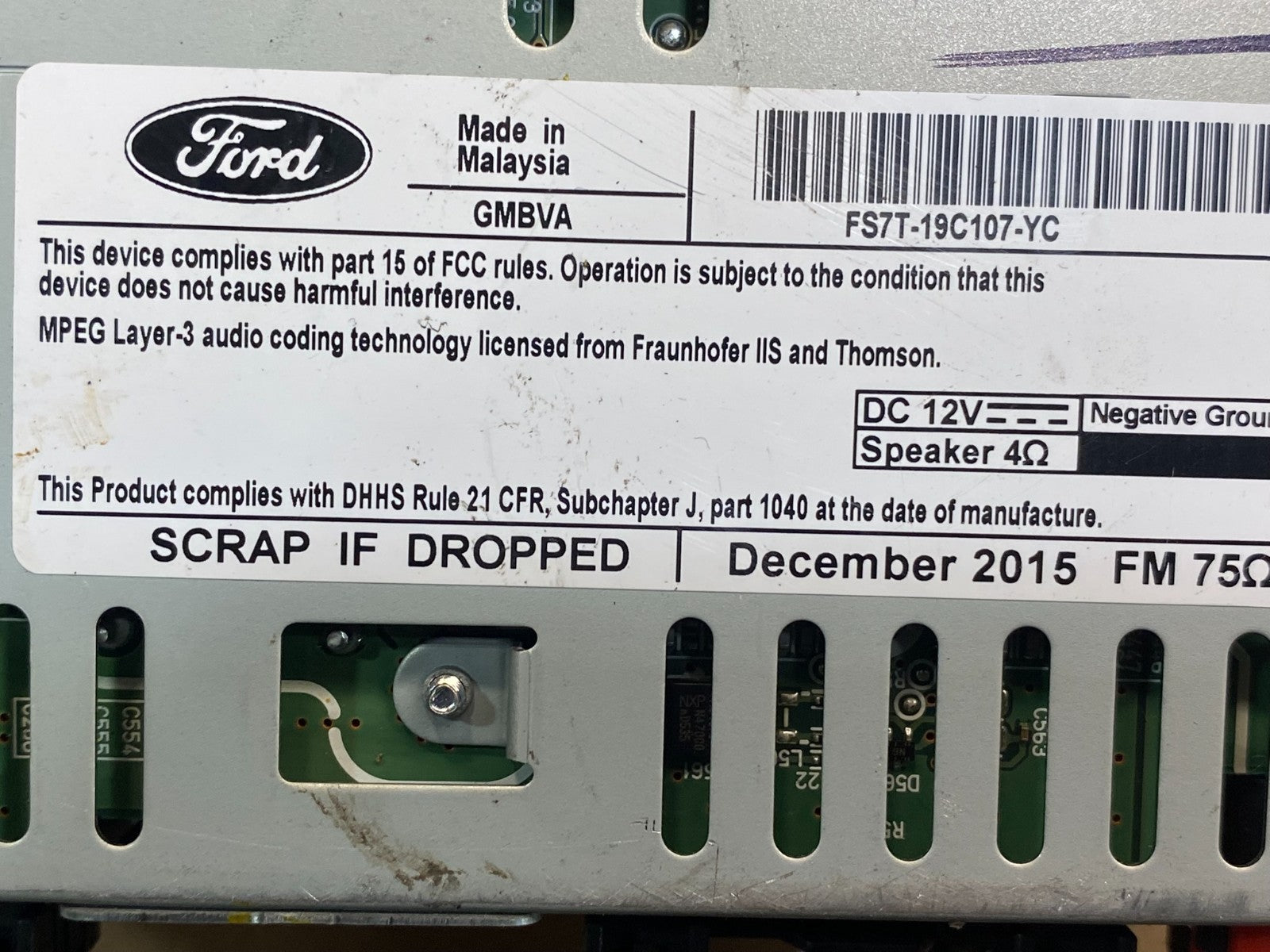 2016 2017 Ford Fusion Radio Audio Receiver AM FM CD MP3 ae7929 DG6