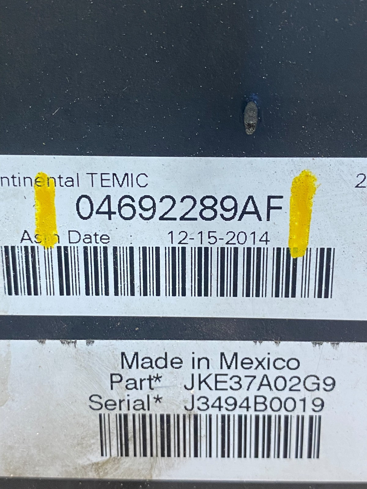 2008 2009 Jeep Wrangler Integrated Power Fuse Box 04692289AF ah1707 DG6