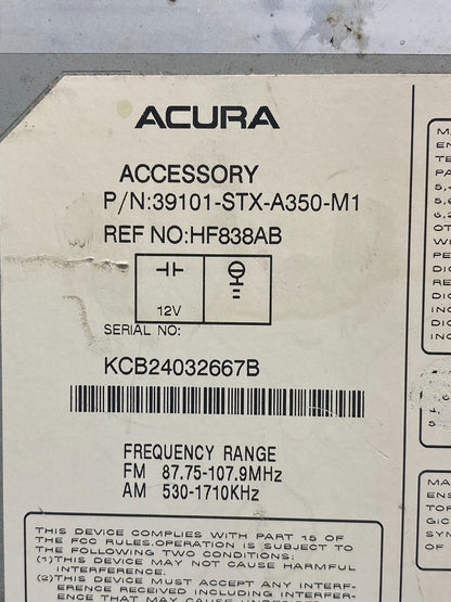 2007 to 2009 Acura Mdx Radio Stereo 6 CD Player Climate Control Pan OE AG3790 DG7