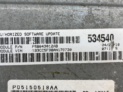 2007 to 2010 Dodge Avenger Sebring Engine Control Unit ECU AE0104 DG2