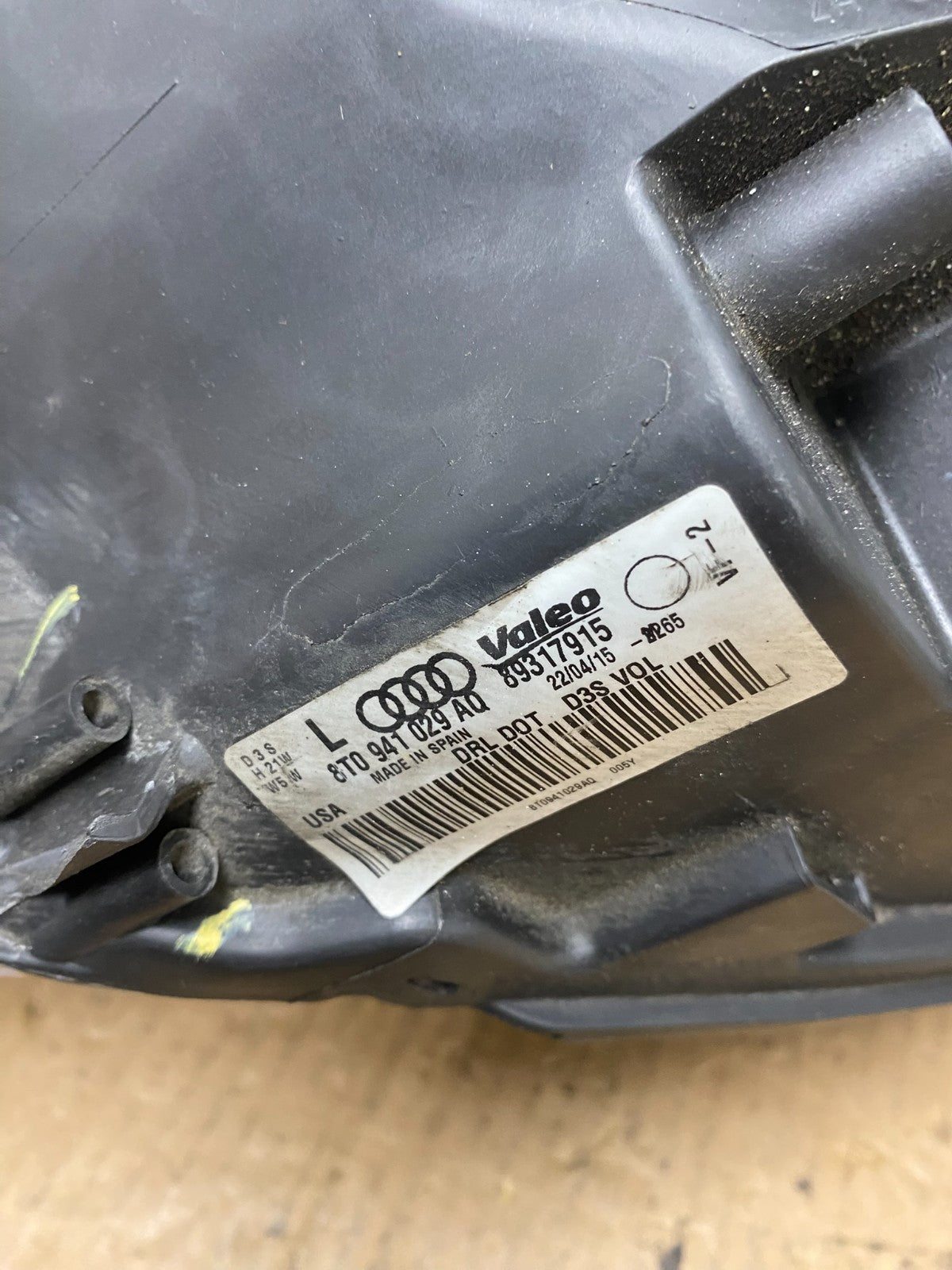 2008 to 2012 Audi A5 S5 Xenon HID LH Left Driver Side Headlight AC7806 DW12