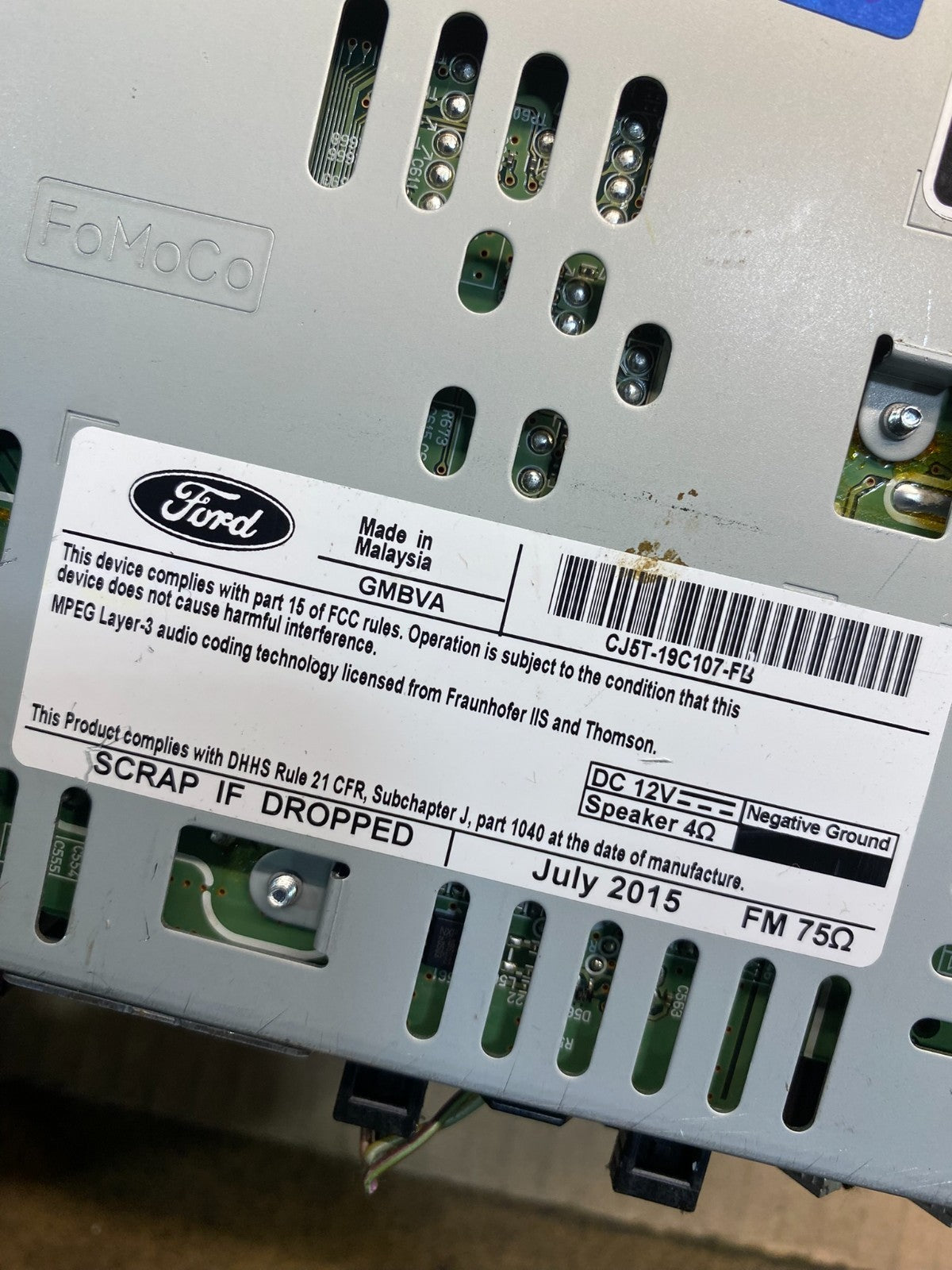 2015 2016 Ford Escape Radio Receiver ID cj5t-19c107-fb AI5335 DW6