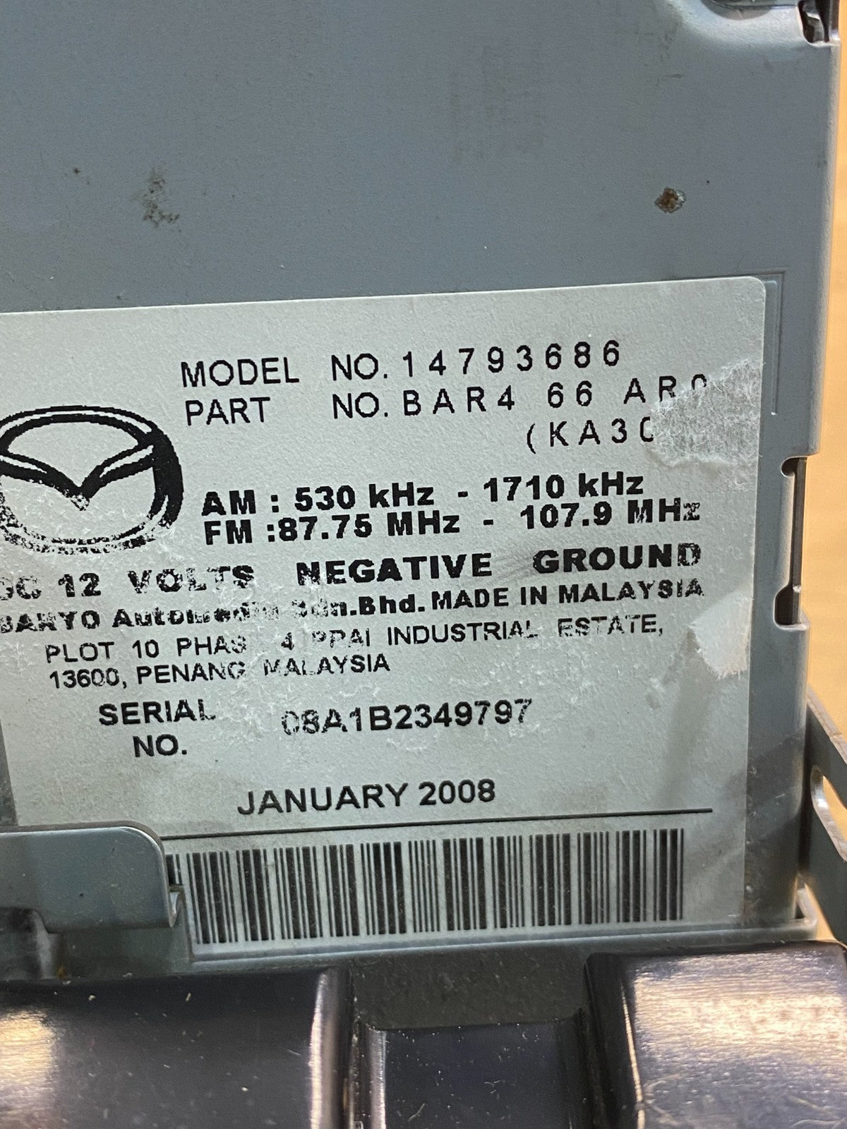 2008 2009 Mazda 3 Radio Stereo CD MP3 Player Control ae4802 DG6