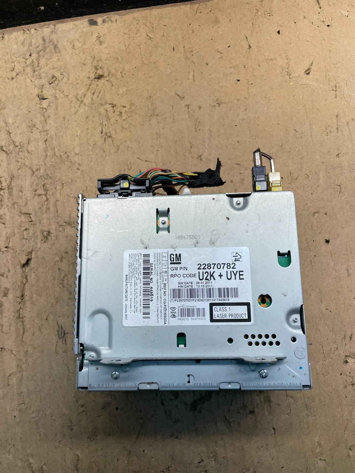 2011 to 2012 Chevrolet Equinox Cruze Radio Cd Receiver 22870782 W6926 DG4