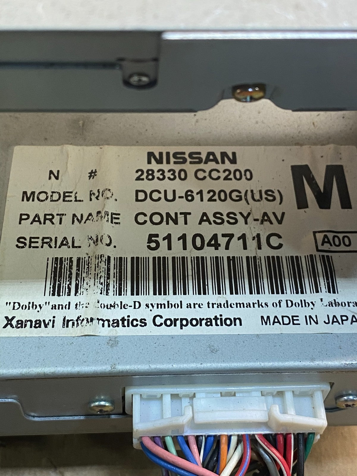 2006 to 2009 Nissan Pathfinder Radio Display Information Screen AD6575 DG6