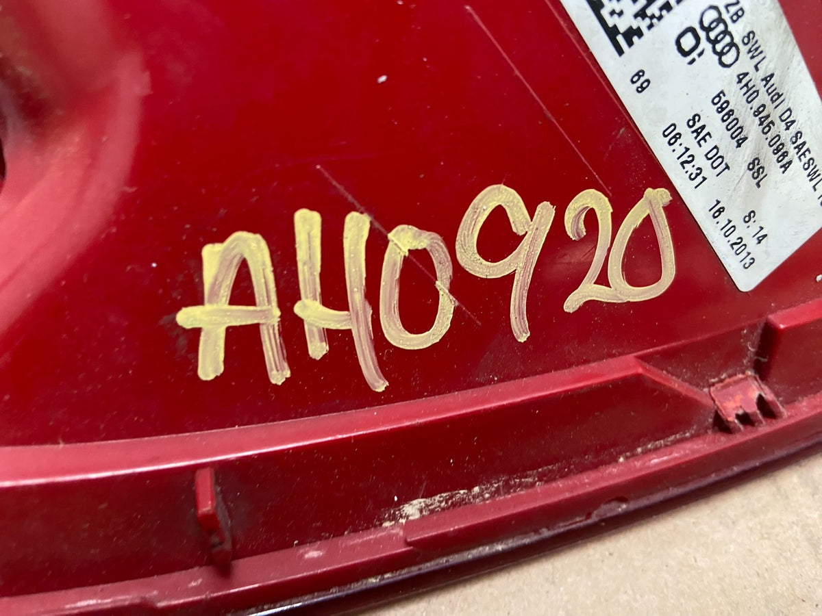 2011 to 2014 Audi A8 Sedan Right Passenger RH LED Tail Light AH0920 DG7
