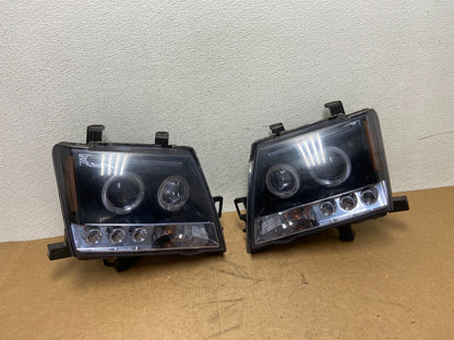 2005-2015 Nissan Xterra Driver Left+Right Set LED Black Headlights AD6223 DG0
