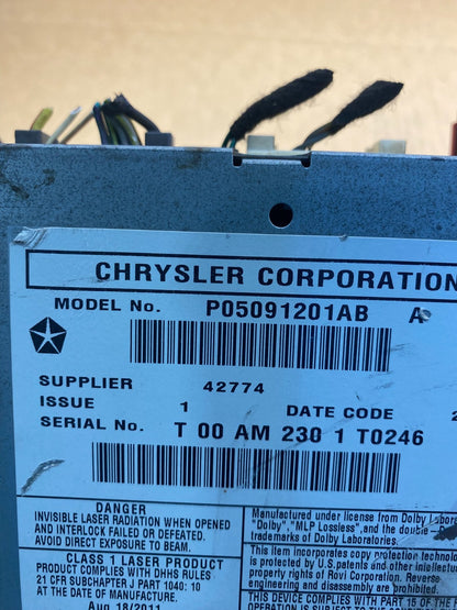 2007 2014 Jeep Dodge Chrysler Screen Display CD Player Satellite Radio AC2731 DG7