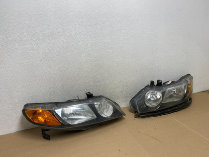 2006 - 2008 Honda Civic Sedan Headlights Halogen Left+Right AG4497 DW2