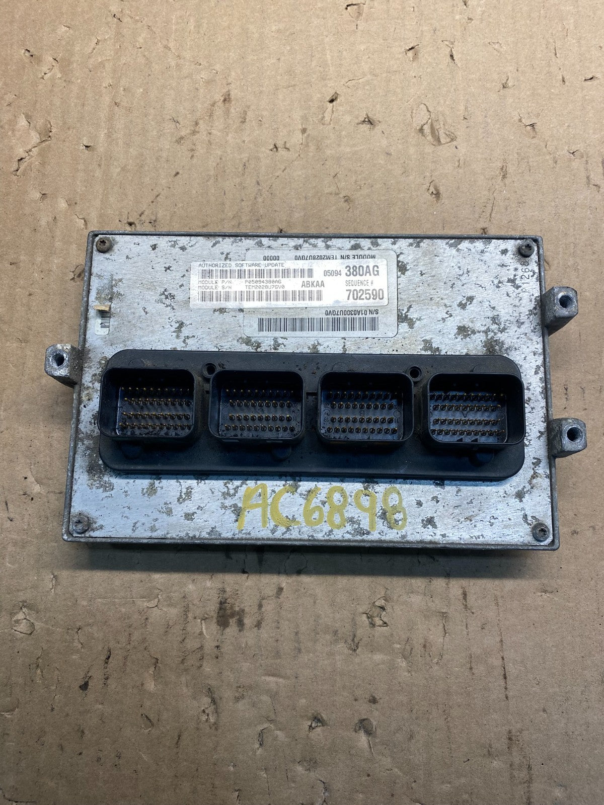 2008 Dodge RAM 1500 3.7L ECU ECM Engine Control Computer p05094380ag AE7982 DW0