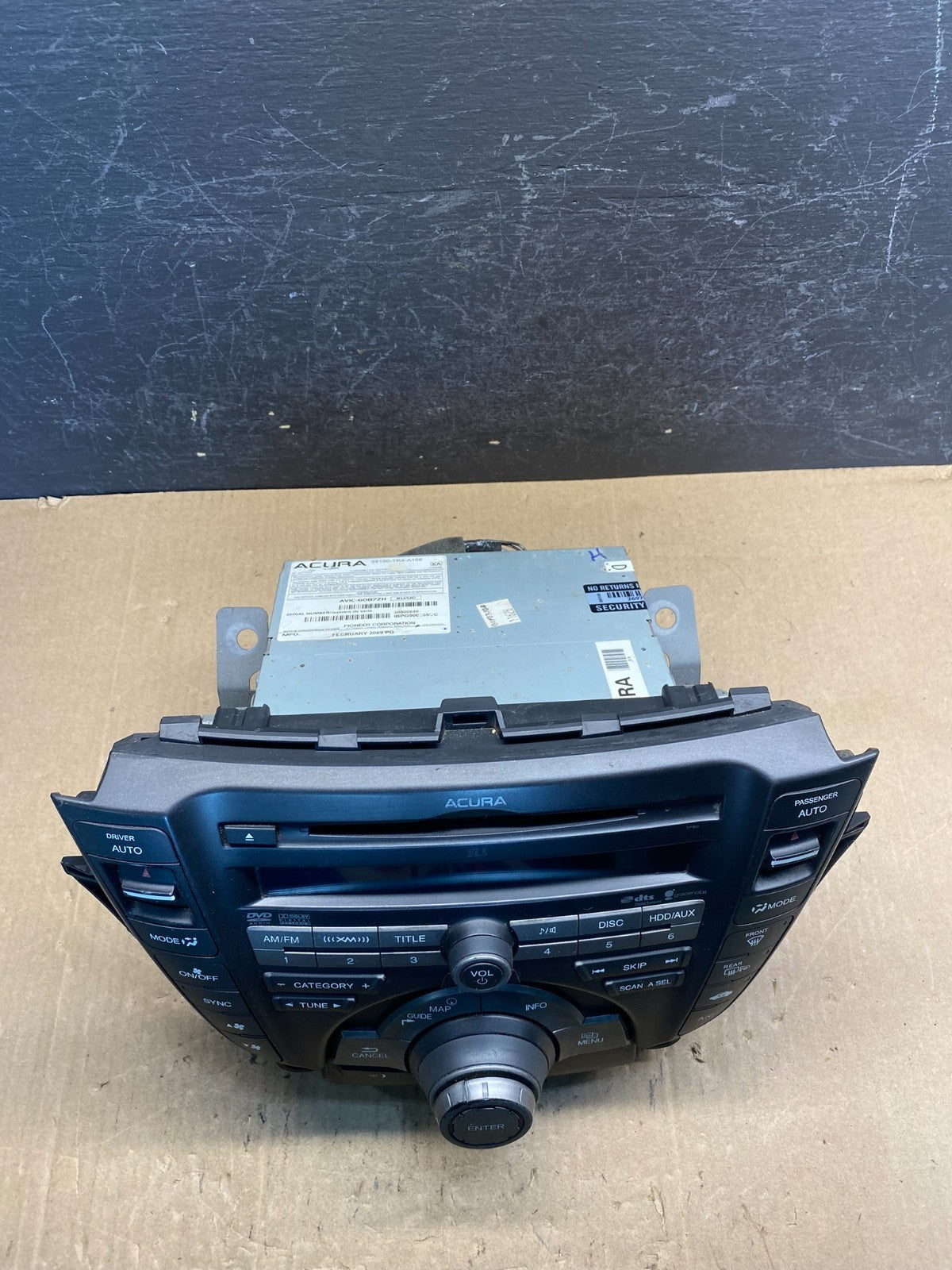 2009 2011 Acura TL AM FM CD MP3 DVD HDD Navigation Radio Player Receive AE7838 D3