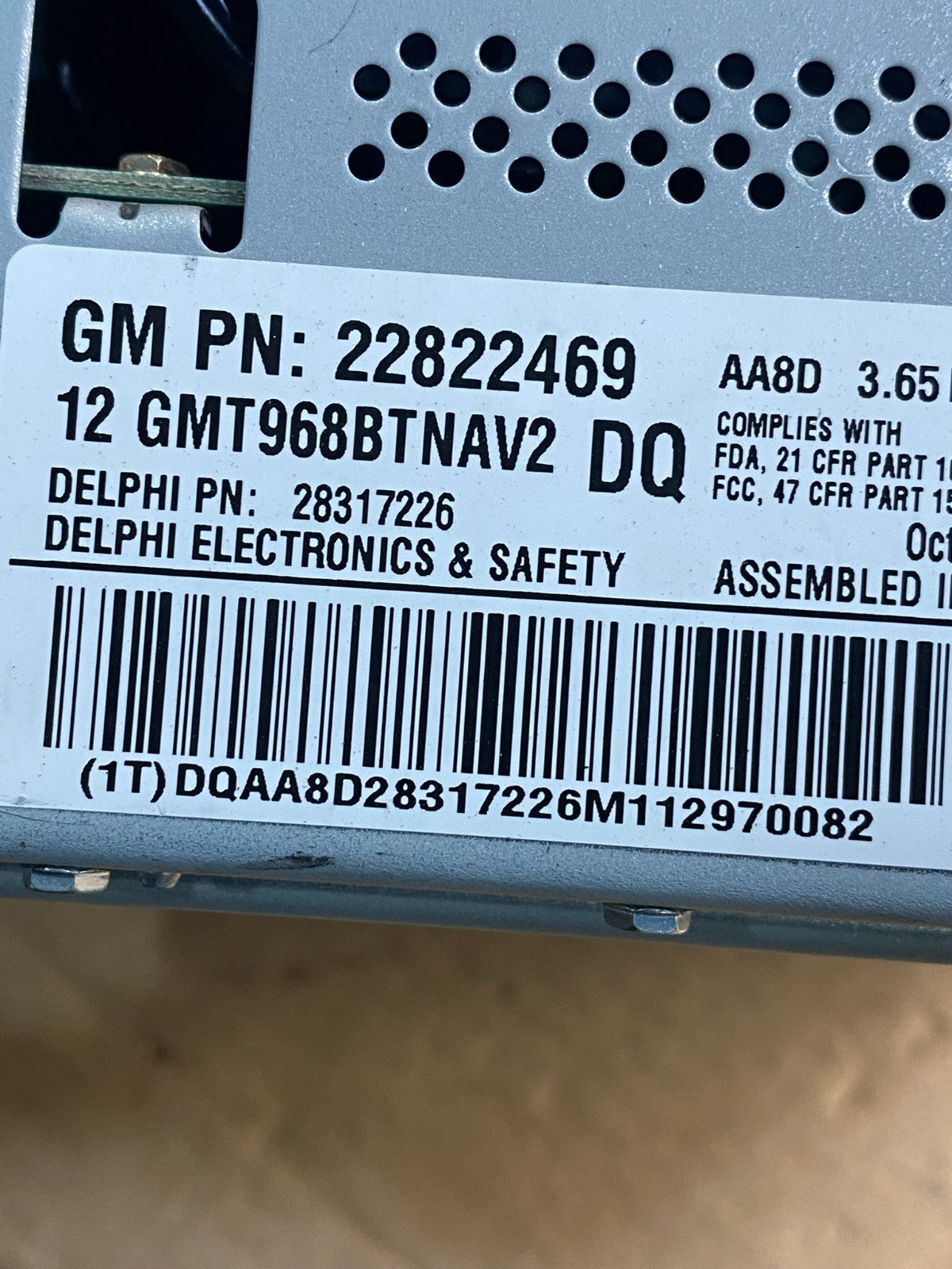 2011 2012 GMC Acadia Radio Display Screen AM/FM AUX AD9901 DG6