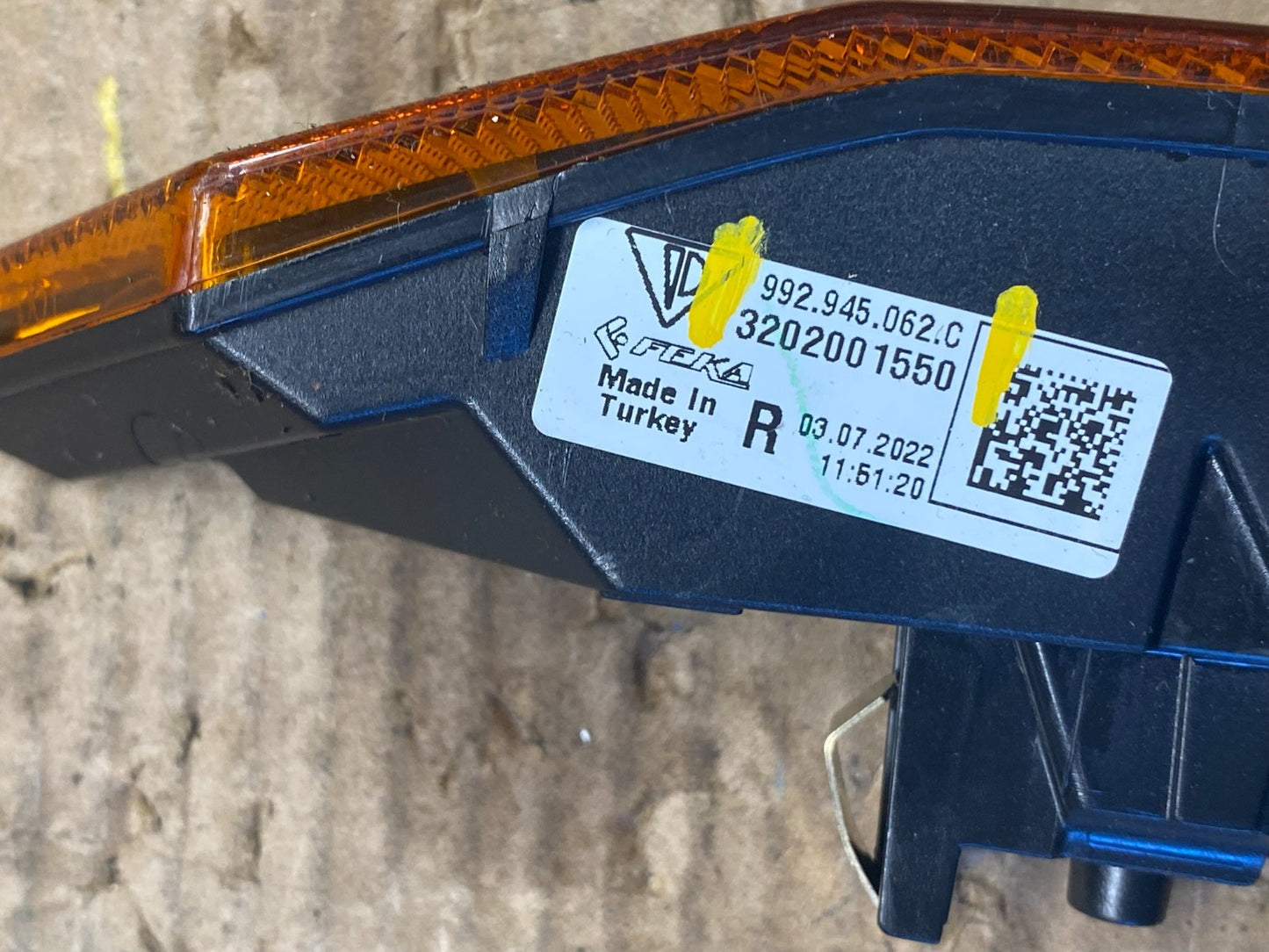2019-2020 Porsche 991/992 Front Marker Lamp Light, Right OEM 992945062C R24846