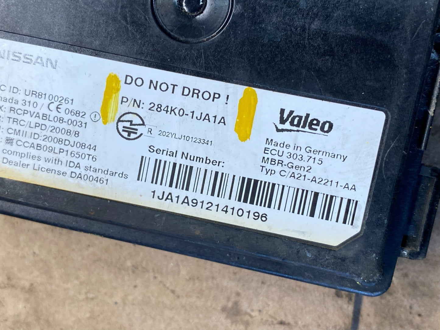 2011 to 2014 Nissan Quest Rear Object Sensor 284k0-1JA1A O99854