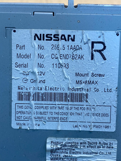 2009 - 2010 Nissan Murano Maxima M35 M37 BOSE Radio CD Navigation AG7263 DG6