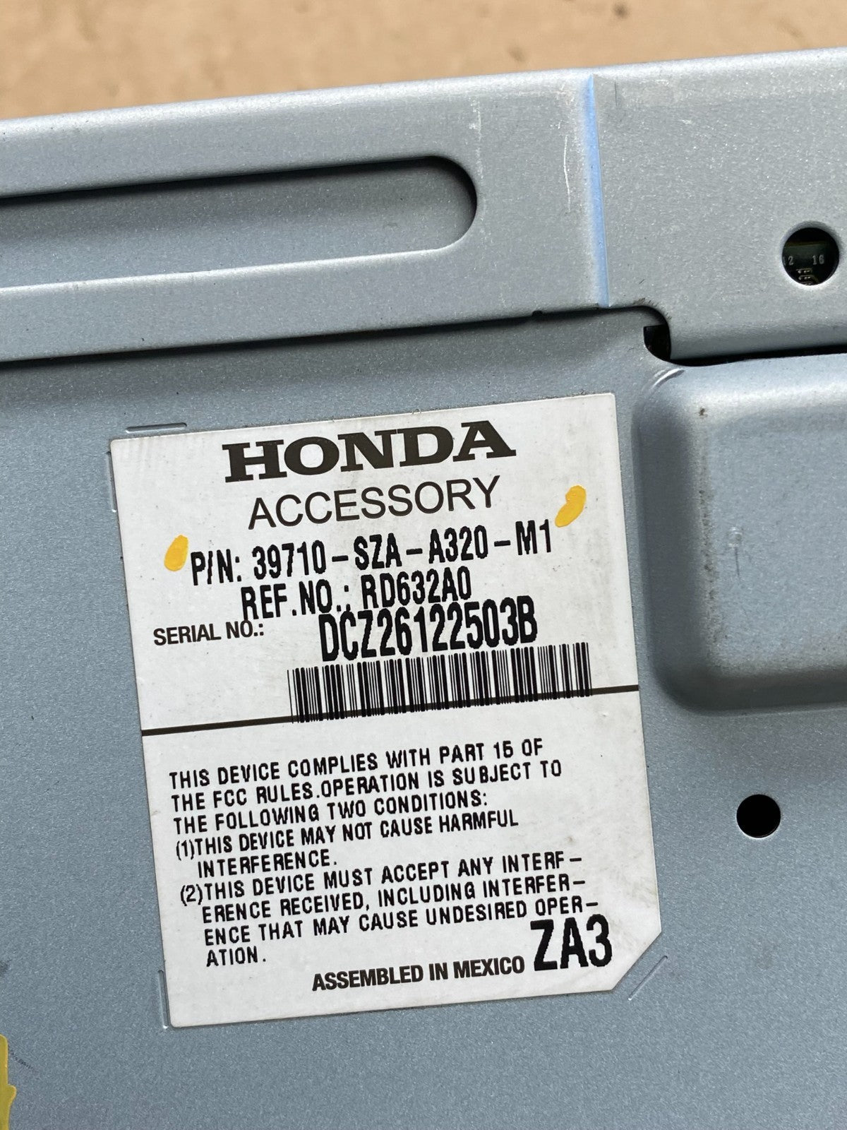 2012 to 2015 Honda Pilot Information Display Screen AI6474 DW6