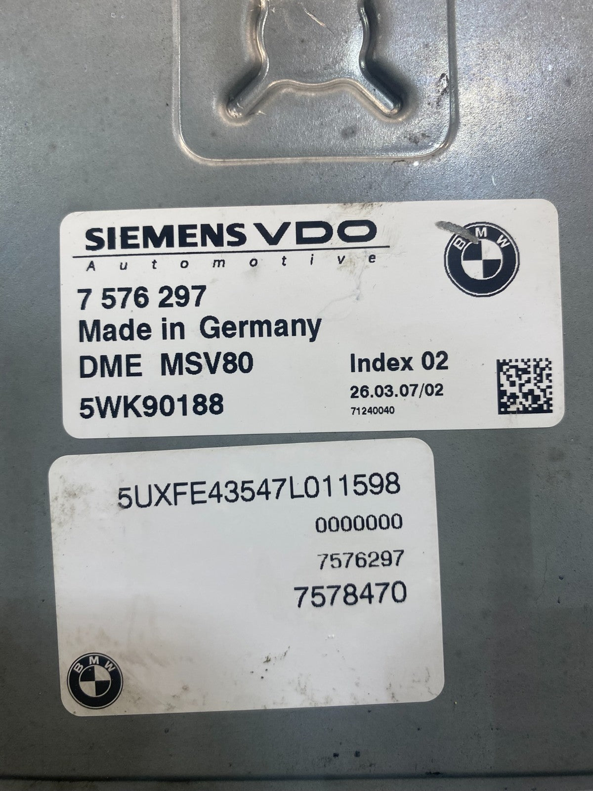 2007 - 2011 BMW 328i 528i E90 ECM ECU Engine Computer 7576297 AC9033 DW2