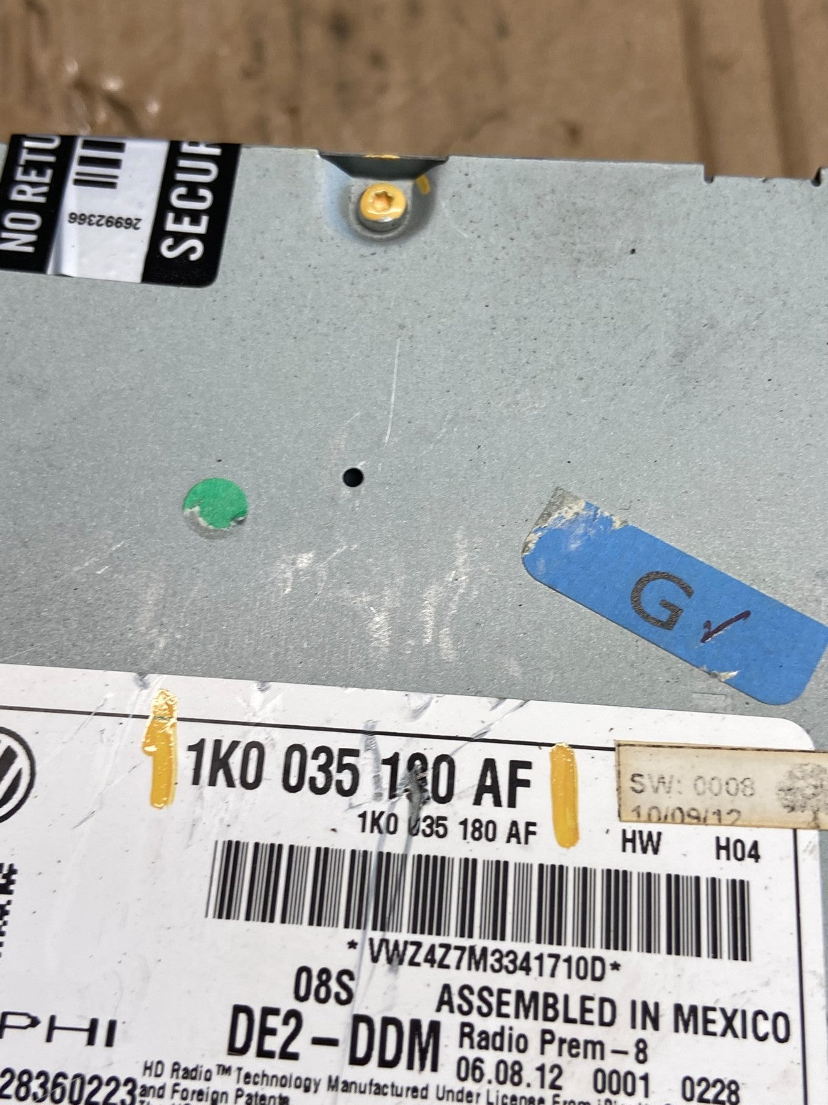 2012 to 2017 Volkswagen Passat Jetta Radio CD Player AM/FM Media AE1725 DG5