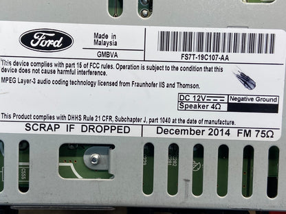 2015 2016 Ford Fusion Radio Audio Receiver AM FM CD MP3 AG1512 DW6