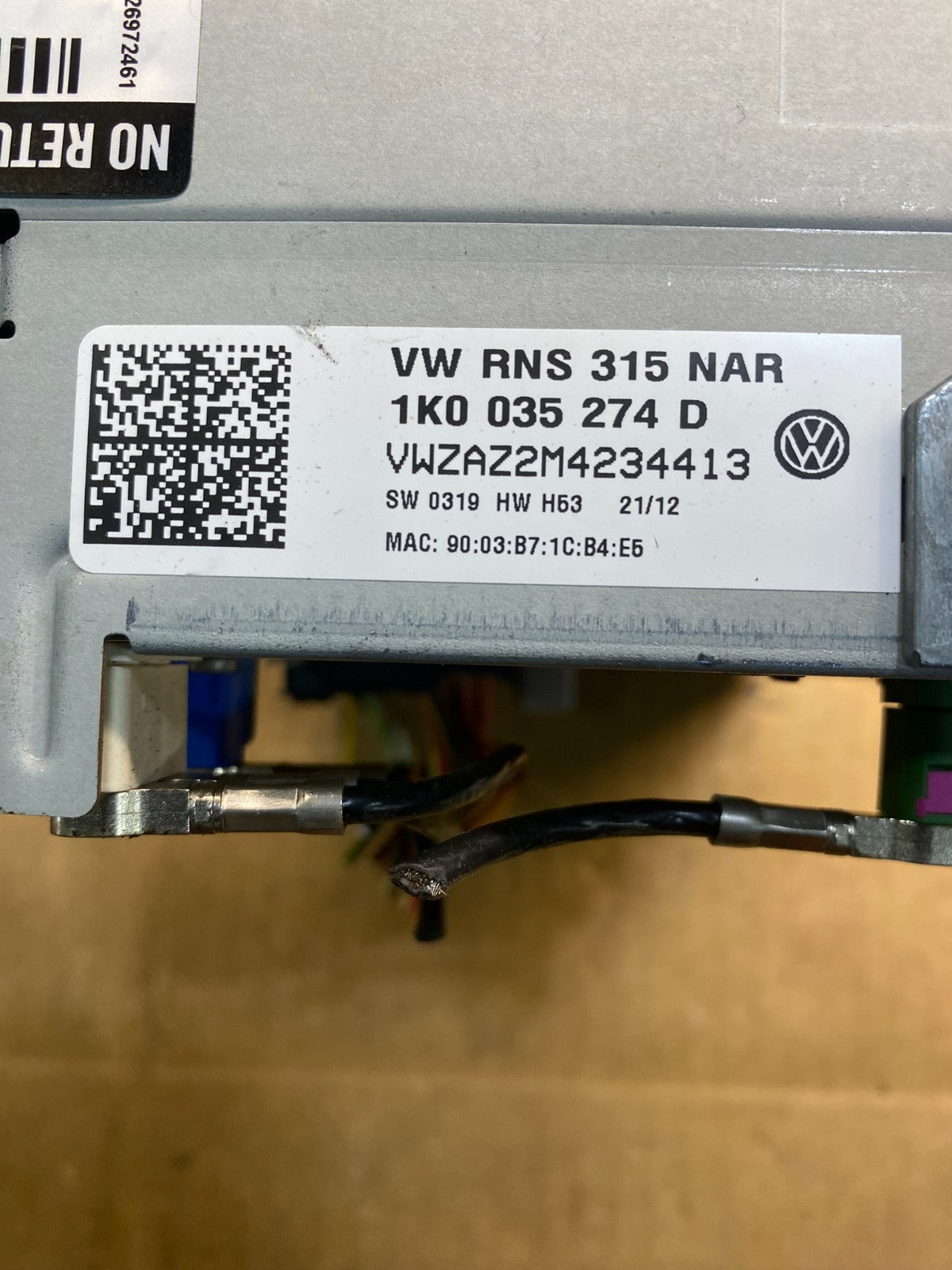 2009 to 2013 Volkswagen Tiguan Radio CD Player Screen Display AD3589 DG6