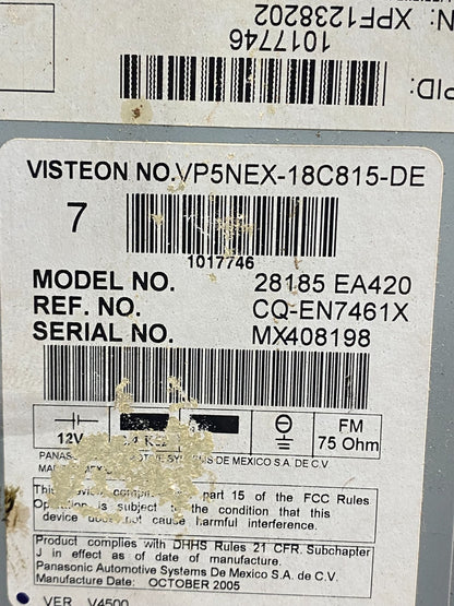 2005 2006 2007 Nissan Pathfinder Am Fm Cd Player Radio Receiver af7831 DG6