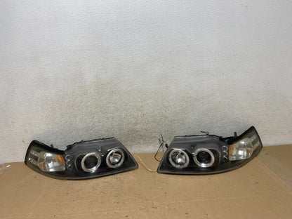 1999 to 2004 Ford Mustang Left+Right Set Side Black LED Headlights AH9484 DG0