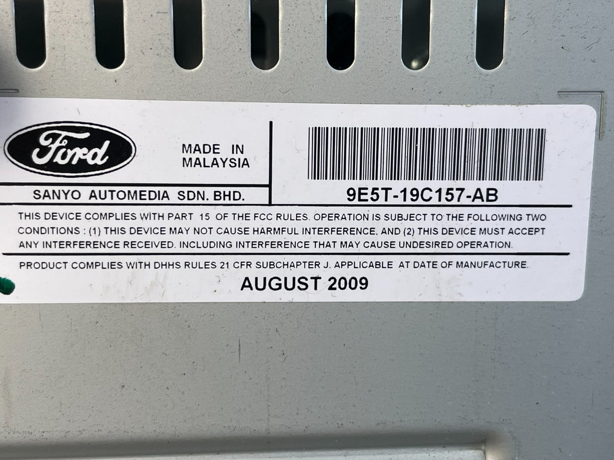 2010 2011 2012 Ford Fusion Radio Cd Receiver Mechanism 9e5t-19c157-ab AI0587 DG10