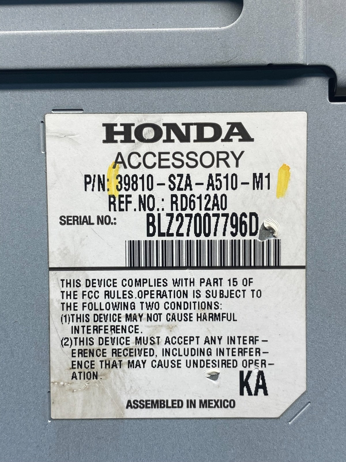 2012 to 2015 Honda Pilot Information Display Screen AD1639 DG6