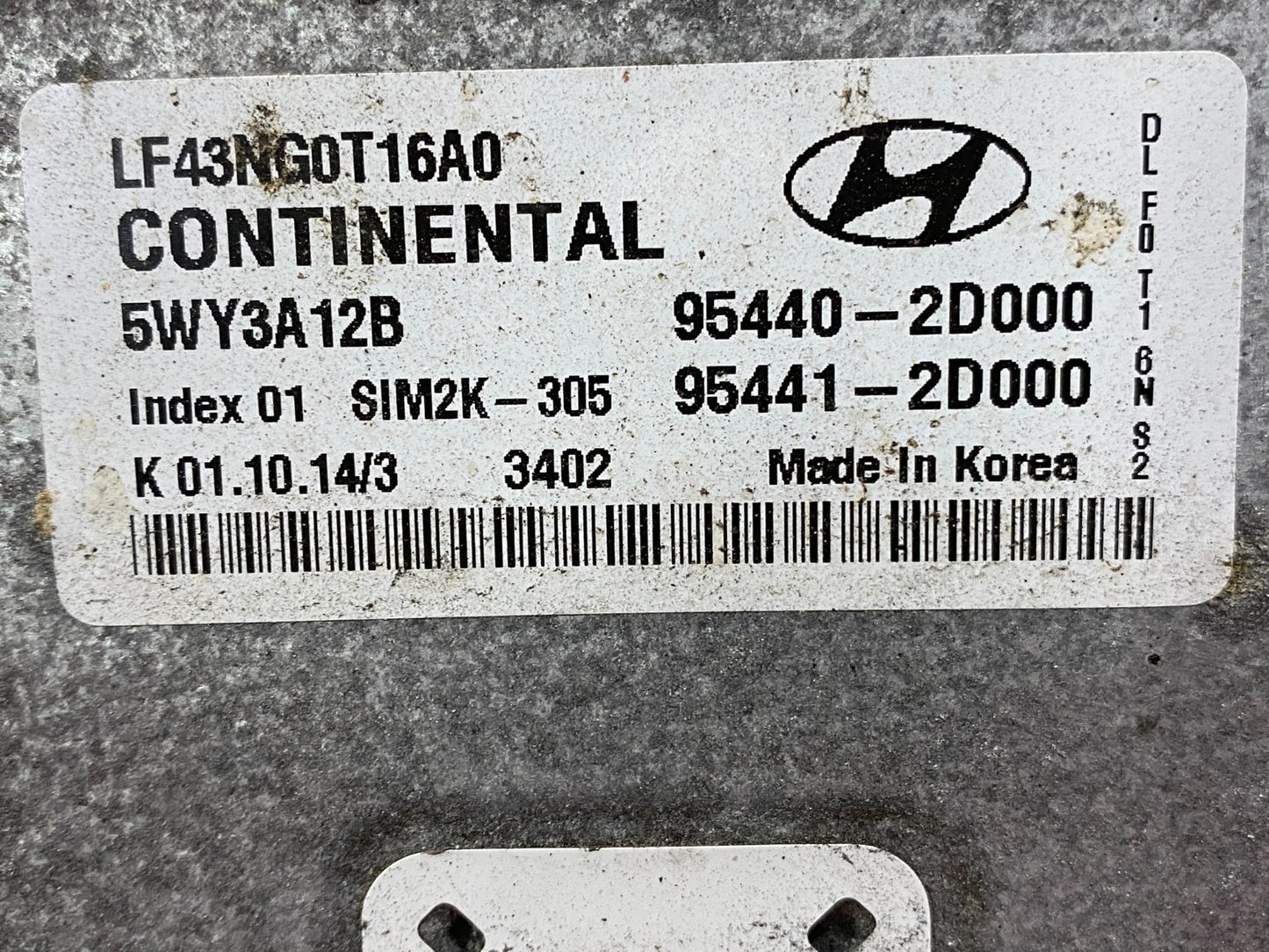 2015 to 2017 Hyundai Sonata Engine Control Unit ECU Module 95440-2D000 ae8078 DG2