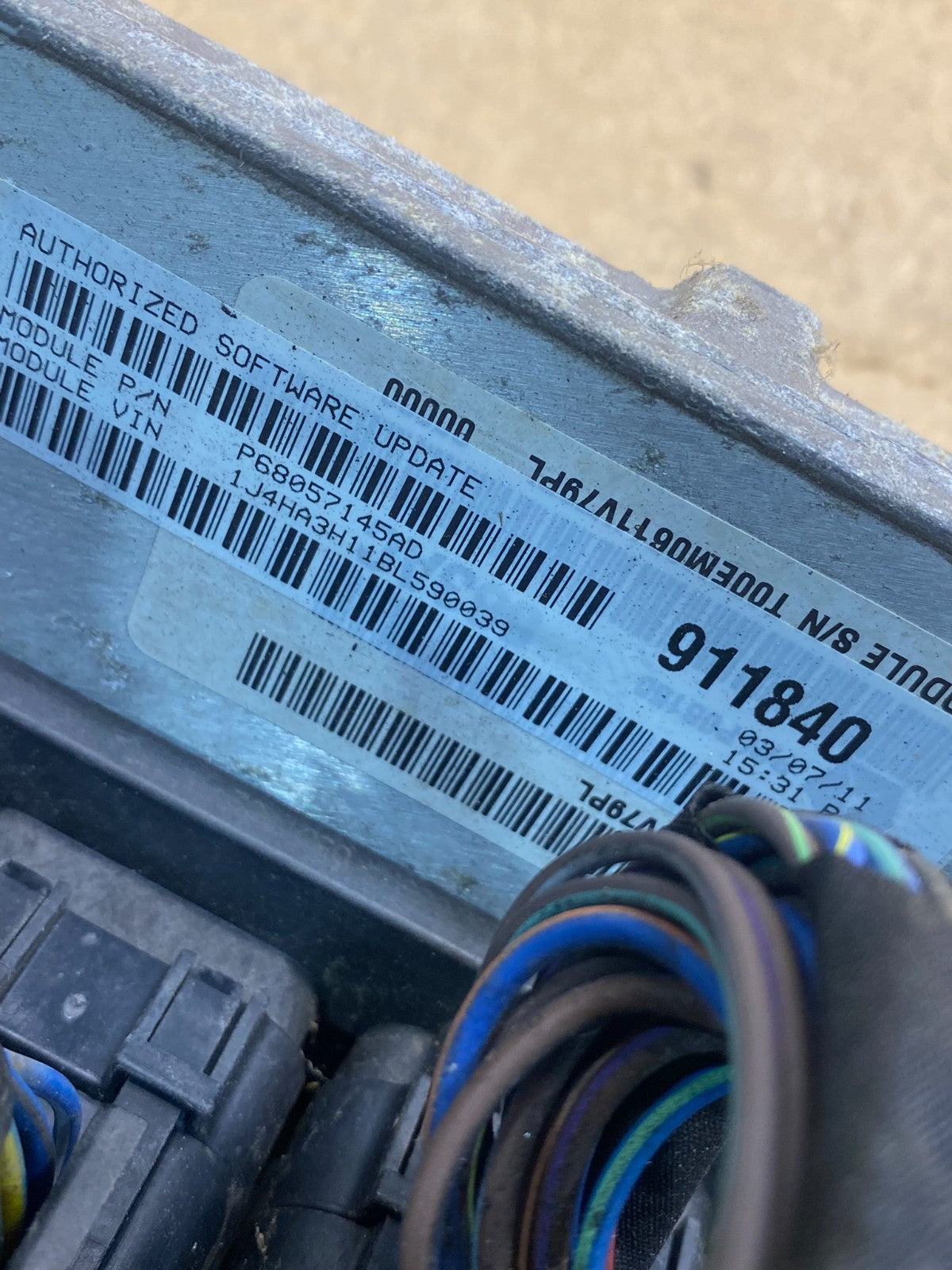2011 Jeep Wrangler 3.8L Engine Control Module ECU ECM AH4844 DG2