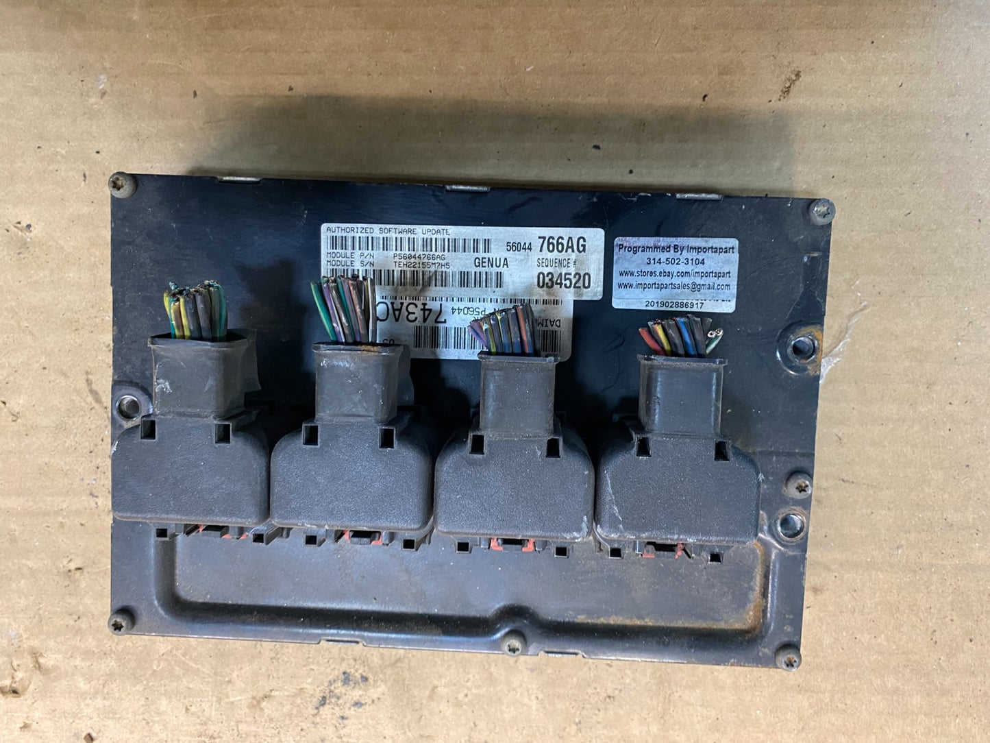 2006 Jeep Commander 3.7L Engine computer p56044766ah Ecm Ecu Pcm AD9778 DG0