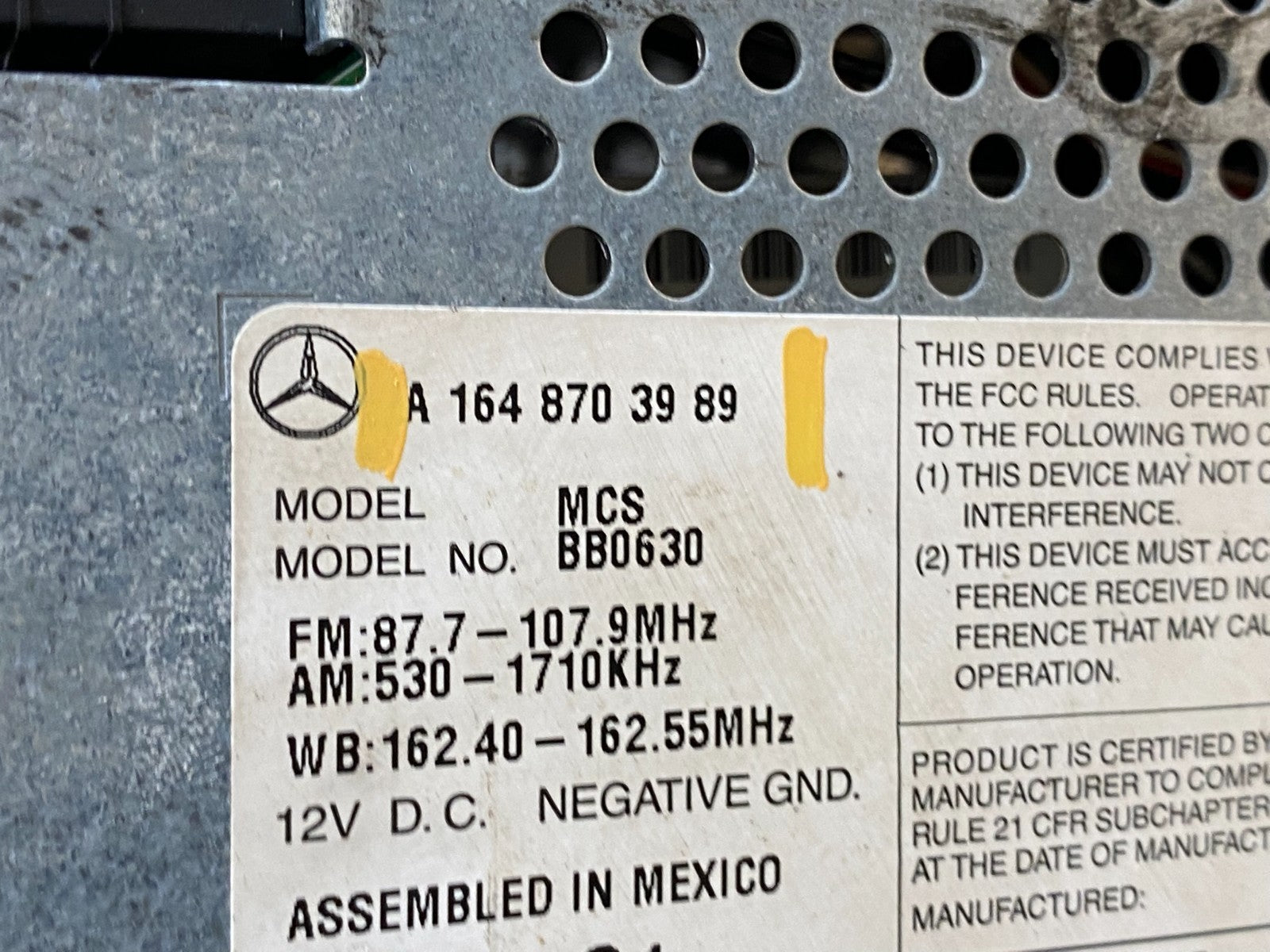 2006 2007 2008 Mercedes ML350 GL450 Radio Navigation Screen Display ab9645 DG5