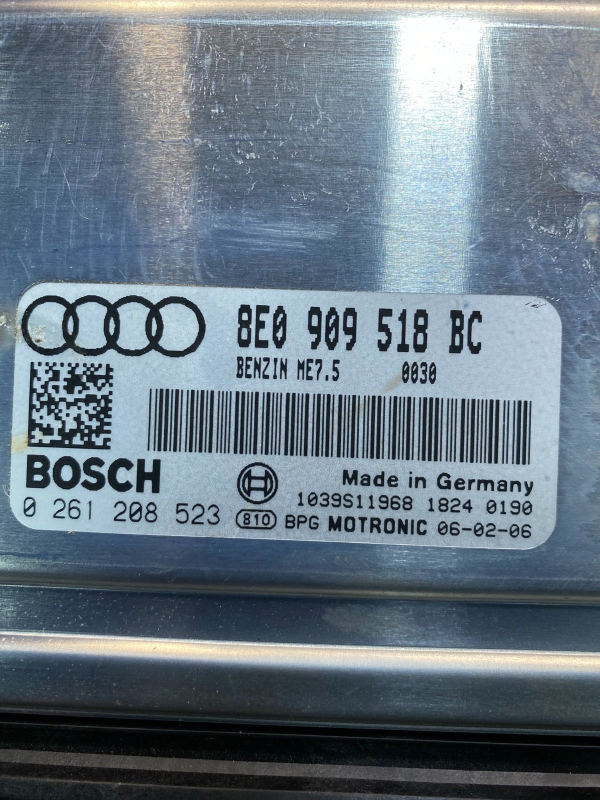 2005 2006 Audi A4 1.8L Engine Computer Ecu Pcm Ecm Pcu 8E0909518BC OEM ab0521 DG2