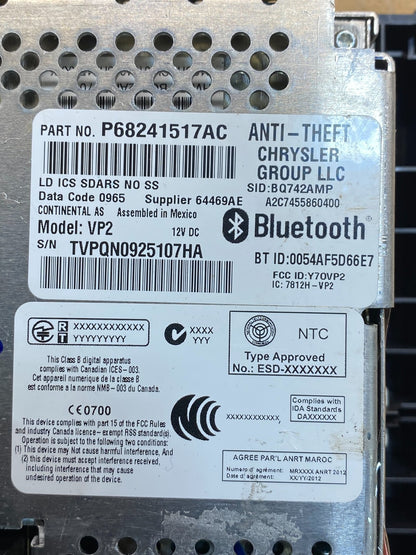 2015 Dodge Charger Radio Information Display Screen ai7669 DG6