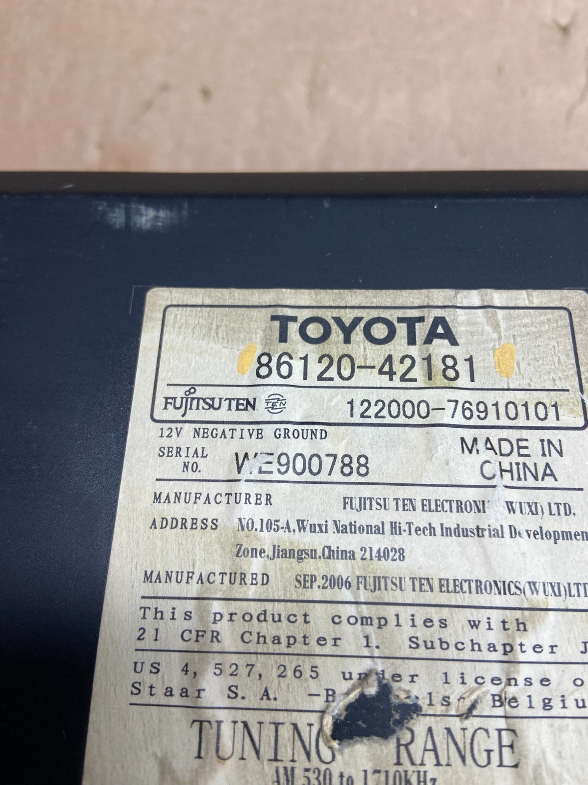2006 to 2008 Toyota RAV4 Audio Equipment Radio Receiver AI6258 DG5