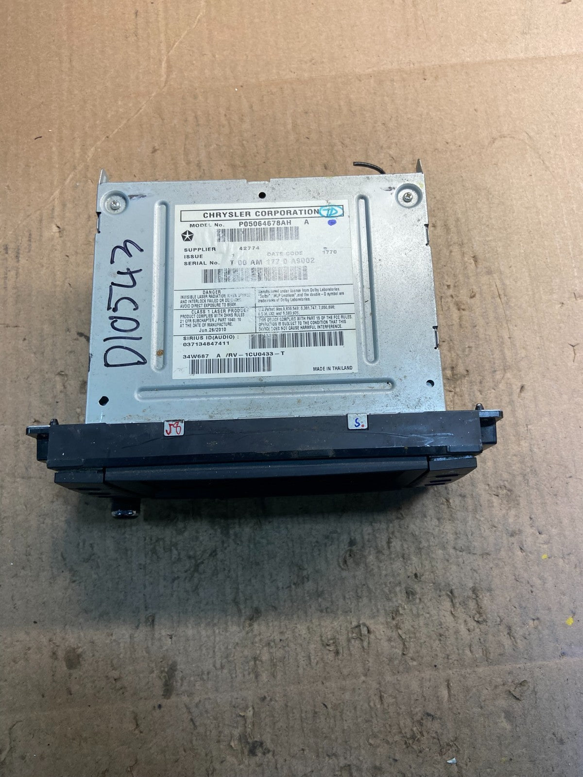 2008 2013 Jeep Dodge Chrysler Screen Display CD Player Satellite Radio Z0768 DG5