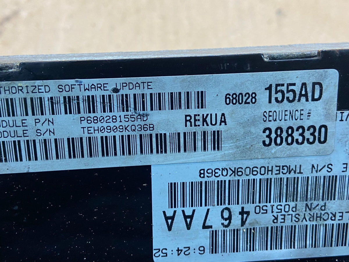 2009 to 2010 Jeep Grand Cherokee Computer Engine Control p68028155ad AG1470 DW2