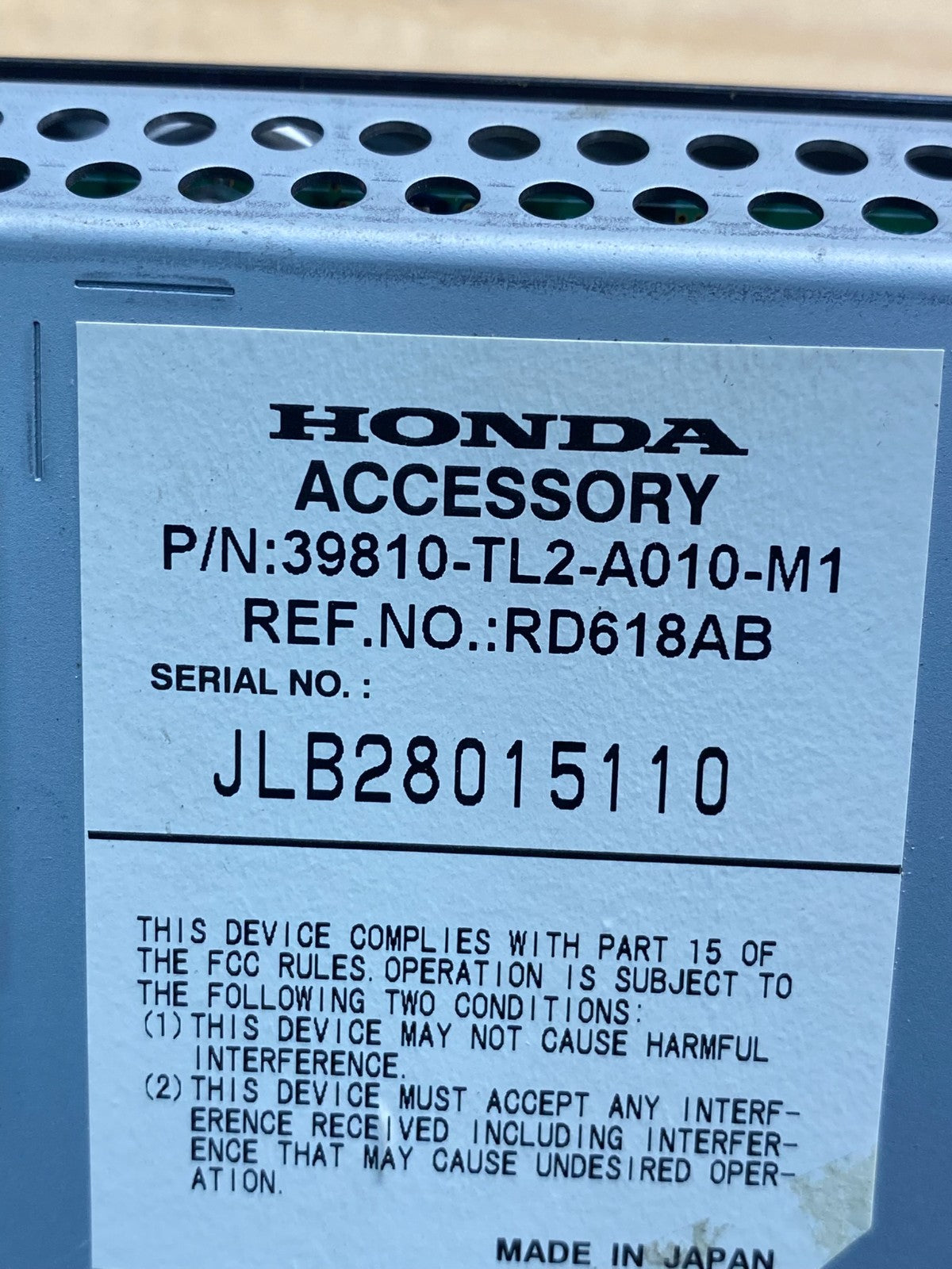 2009-2014 Acura TSX Honda Accord Information Display Screen AE6204 DG5