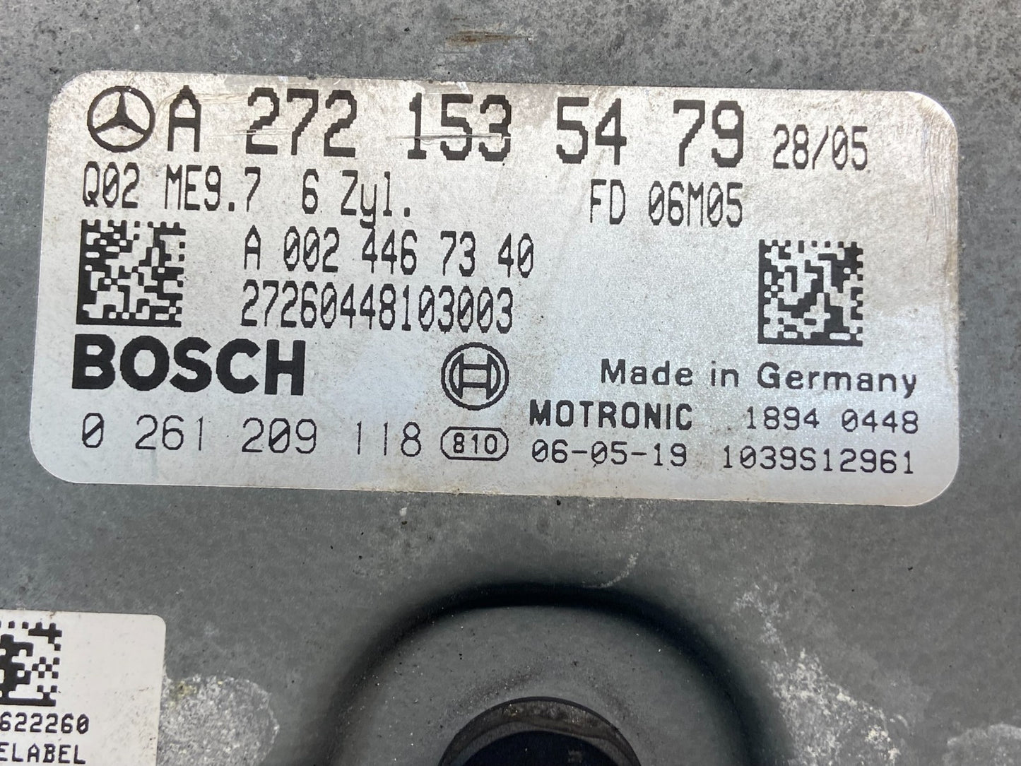 2006 to 2009 Mercedes E350 C350 Engine Computer Module ECM ECU AG1474 DW2