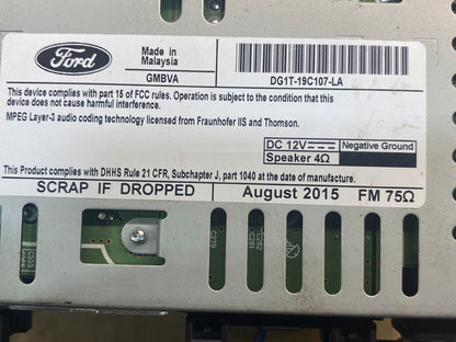 2016 2017 Ford Taurus Radio Stereo CD Player Receiver AM FM Audio ag3752 DG6