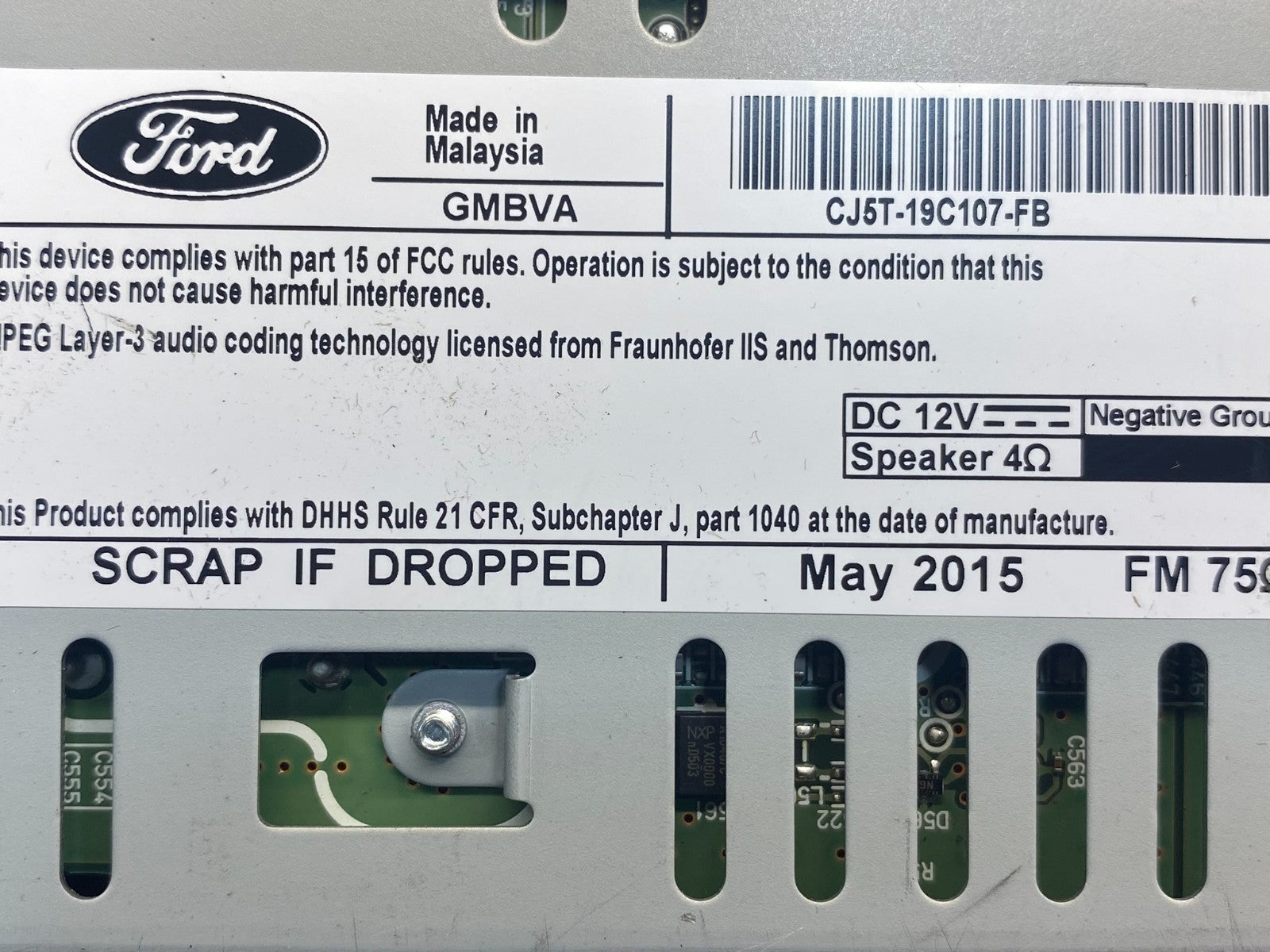 2015 2016 Ford Escape Radio Receiver ID cj5t-19c107-fb AE7702 DW6