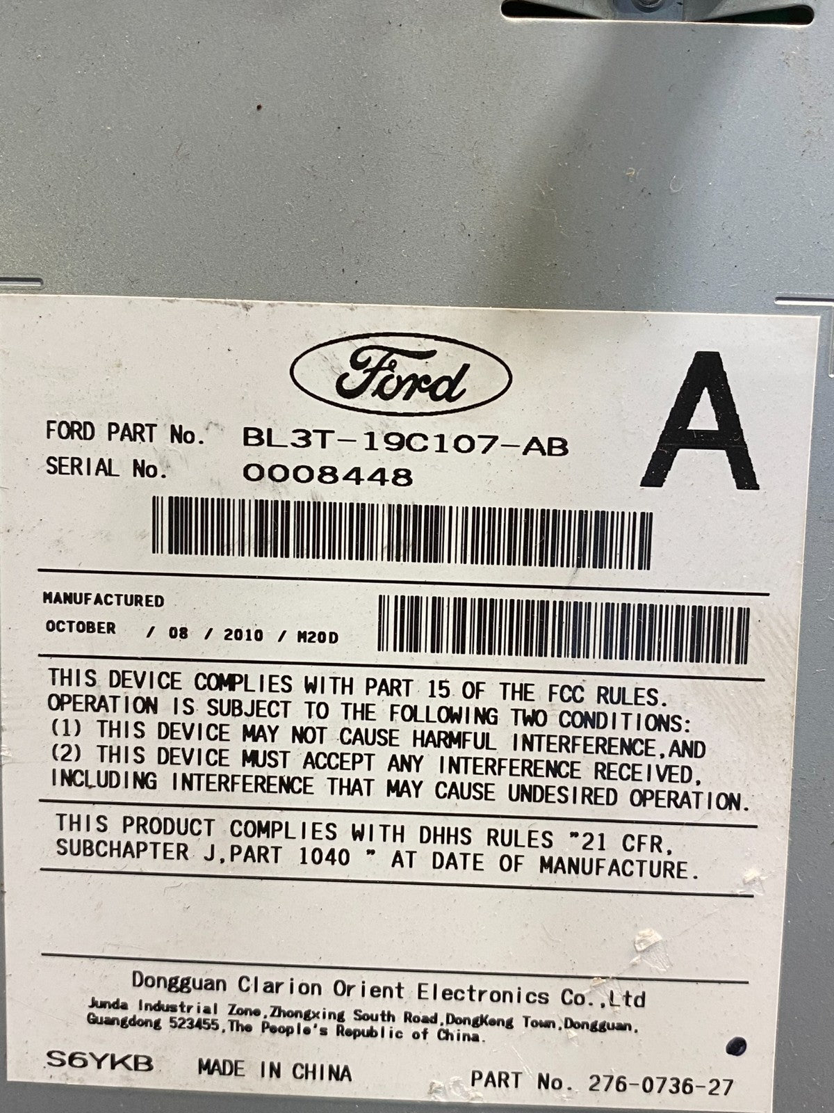 2011 2014 Ford F150 Radio Stereo Audio AM/FM CD Player Receiver AF4077 DG6