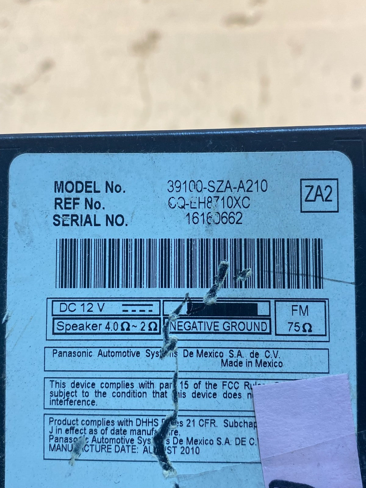 2009 to 2011 Honda Pilot AM FM CD Audio Radio Player Climate Control ac7929 DG5