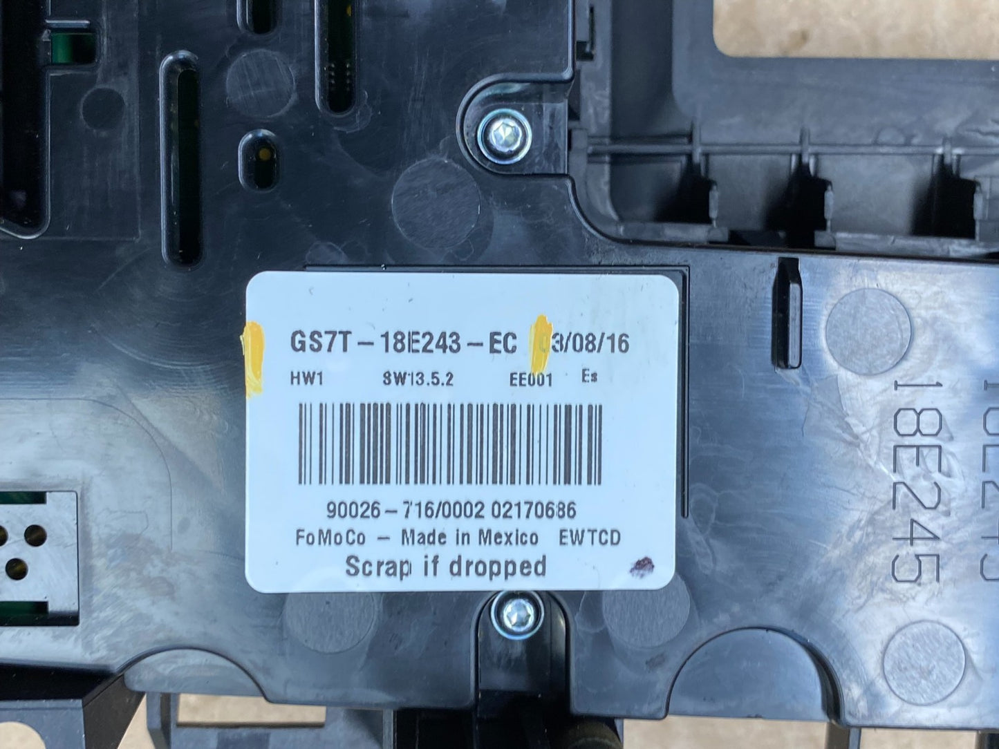 2016 2017 Ford Fusion Radio Climate Control A/C Control ag6419 DG6