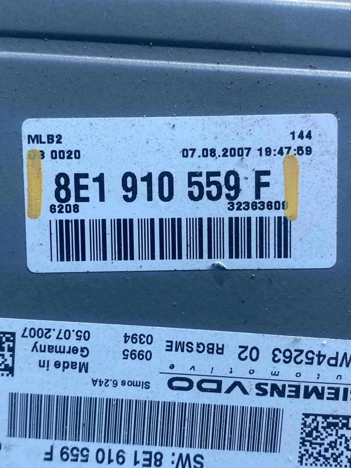 2008 2009 Audi A4 2.0L Engine Computer Ecu Pcm Ecm 8E1910559F ae4747 DG2